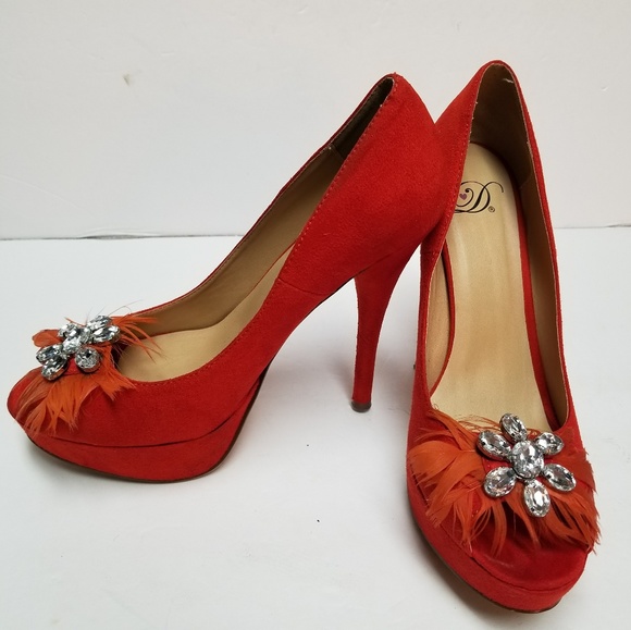 Delicious Shoes - Delicious Orange Heels